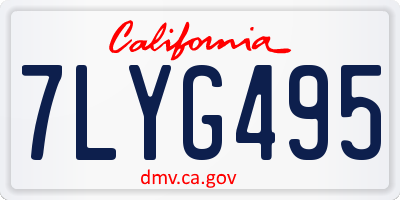 CA license plate 7LYG495