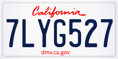 CA license plate 7LYG527