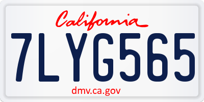 CA license plate 7LYG565