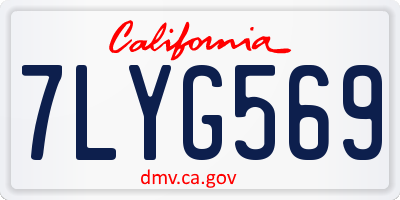 CA license plate 7LYG569