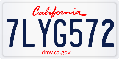 CA license plate 7LYG572