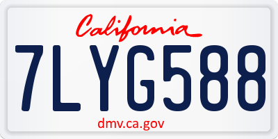 CA license plate 7LYG588