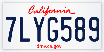 CA license plate 7LYG589