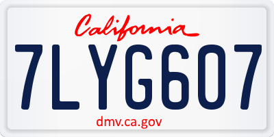 CA license plate 7LYG607