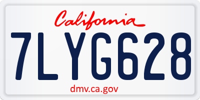 CA license plate 7LYG628