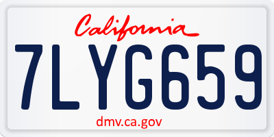CA license plate 7LYG659