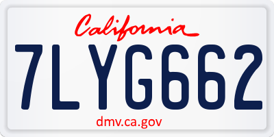 CA license plate 7LYG662