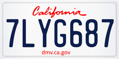 CA license plate 7LYG687