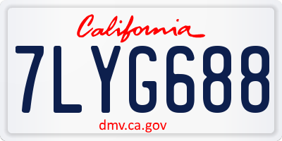 CA license plate 7LYG688
