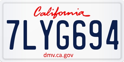 CA license plate 7LYG694