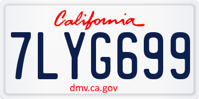 CA license plate 7LYG699