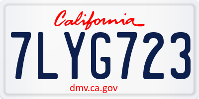 CA license plate 7LYG723