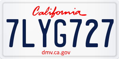 CA license plate 7LYG727
