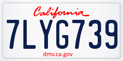 CA license plate 7LYG739