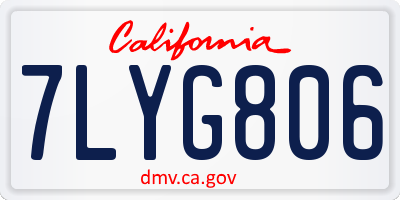 CA license plate 7LYG806