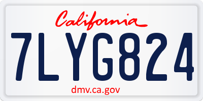 CA license plate 7LYG824