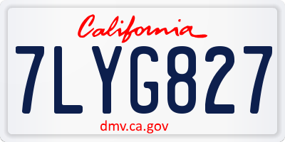 CA license plate 7LYG827