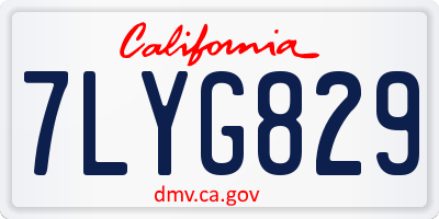 CA license plate 7LYG829