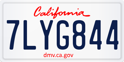 CA license plate 7LYG844