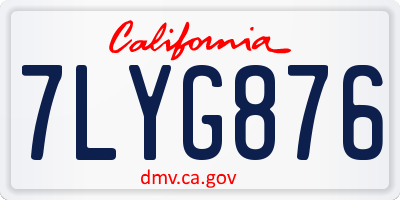 CA license plate 7LYG876