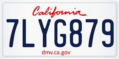 CA license plate 7LYG879