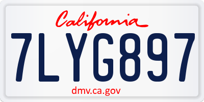CA license plate 7LYG897