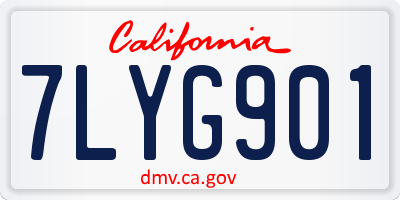 CA license plate 7LYG901