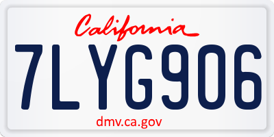 CA license plate 7LYG906