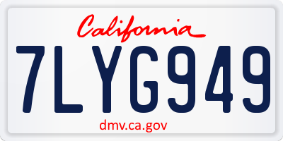 CA license plate 7LYG949