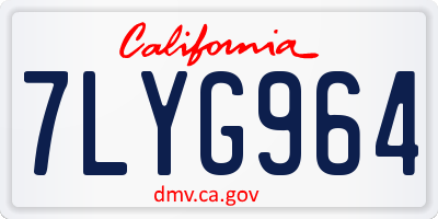 CA license plate 7LYG964