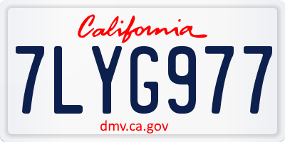 CA license plate 7LYG977