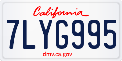 CA license plate 7LYG995