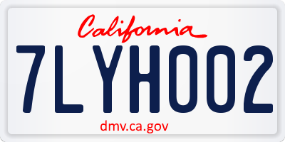 CA license plate 7LYH002