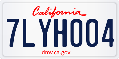 CA license plate 7LYH004