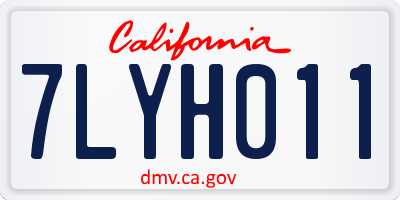 CA license plate 7LYH011