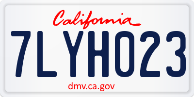 CA license plate 7LYH023