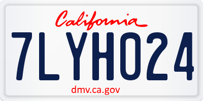 CA license plate 7LYH024