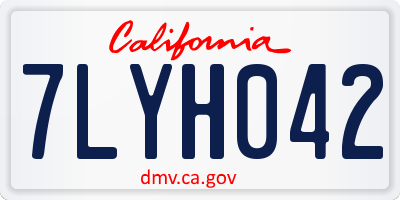 CA license plate 7LYH042