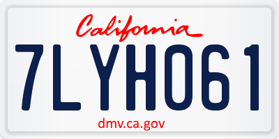 CA license plate 7LYH061