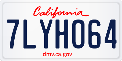 CA license plate 7LYH064