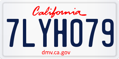 CA license plate 7LYH079