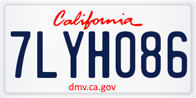 CA license plate 7LYH086