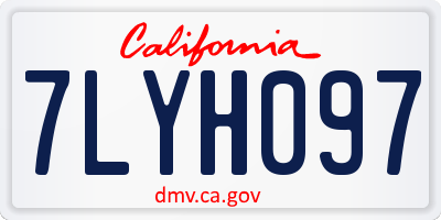 CA license plate 7LYH097