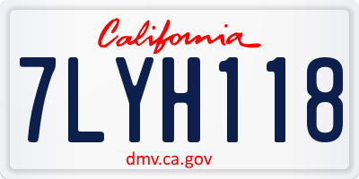 CA license plate 7LYH118