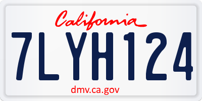 CA license plate 7LYH124