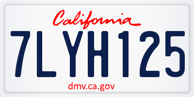 CA license plate 7LYH125
