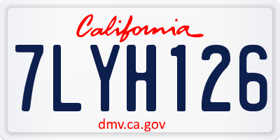 CA license plate 7LYH126