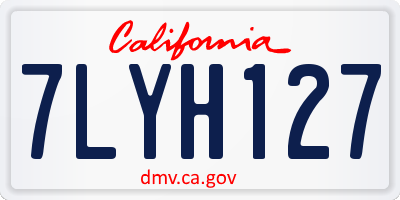 CA license plate 7LYH127