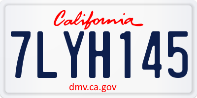 CA license plate 7LYH145