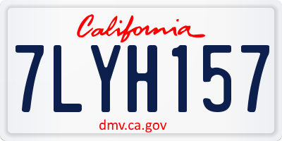 CA license plate 7LYH157